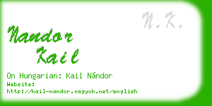 nandor kail business card